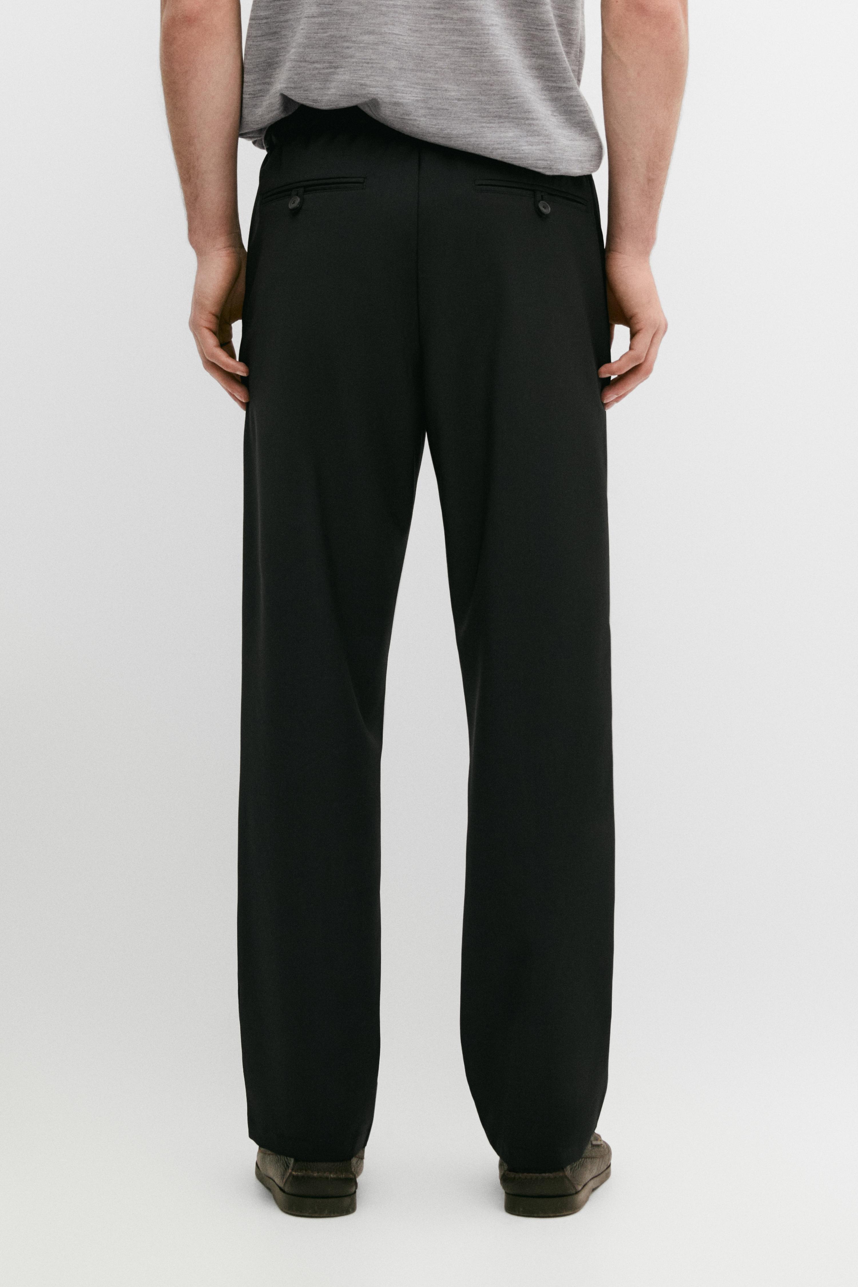 Relaxed fit cool wool trousers with darts